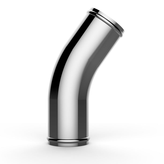 Aluminium Pipe 76mm ID x 45 Degrees (Polished)