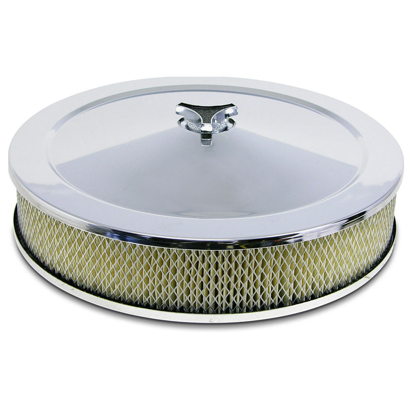 Chrome Filter Assembly 14" x 3" (Recessed Holley Base)