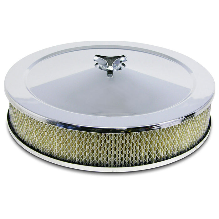 Chrome Filter Assembly 14" x 3" (Recessed Holley Base)