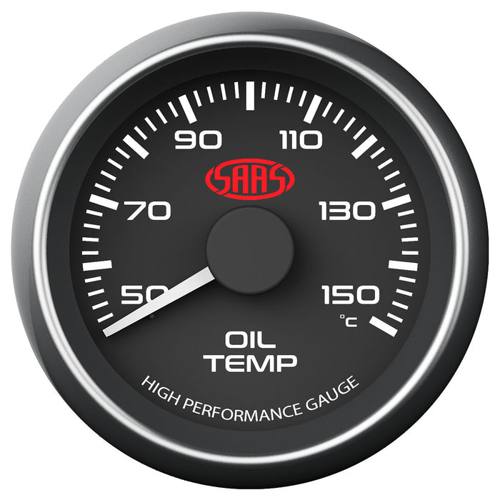 SAAS - 52mm Oil Temperature Gauge - Black face SG-OT52B