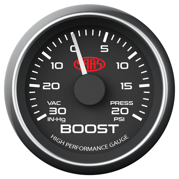 SAAS - 52mm Vacuum / Boost Gauge - Black face SG-TB52B