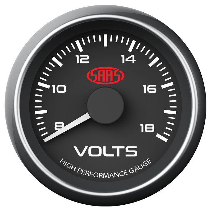 SAAS - 52mm Volt Gauge - Black face SG-VLT52B