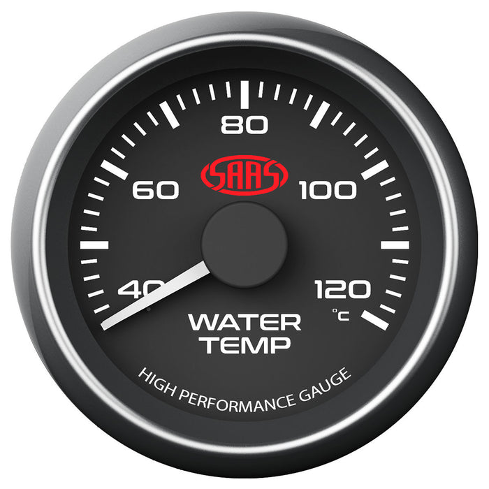 SAAS - 52mm Water Temperature Gauge - Black face SG-WT52B