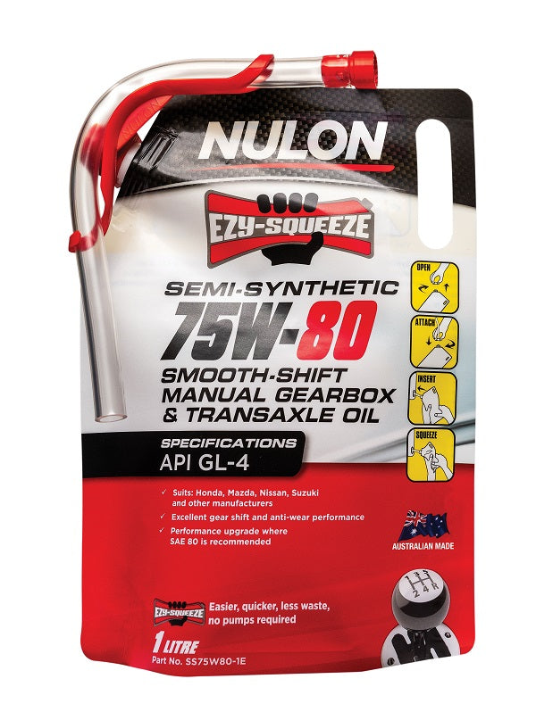 Nulon Semi Synthetic 75W-80 Smooth Shift Manual Gearbox and Transaxle Oil - 1 Litre
