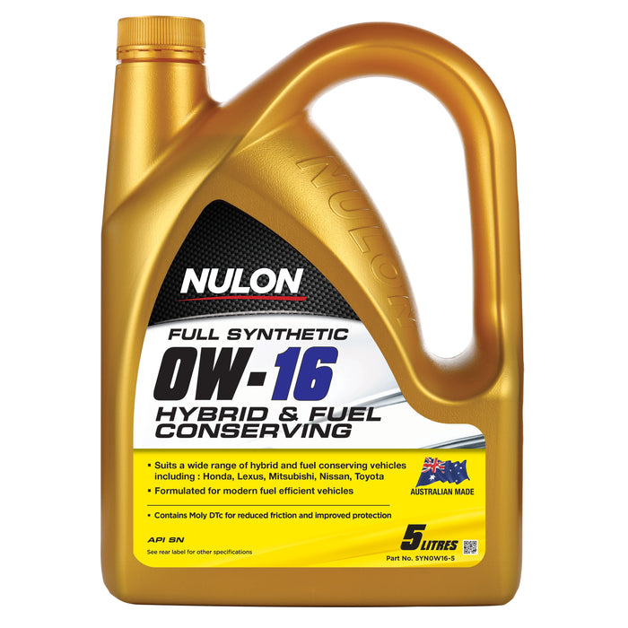 Nulon Full Synthetic 0W-16 Hybrid and Fuel Conserving Engine Oil - 5 Litre