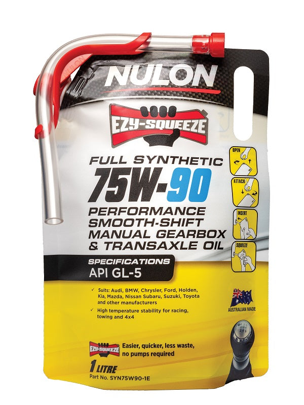 Nulon Full Synthetic 75W-90 Performance Smooth Shift Manual Gearbox and Transaxle Oil - 1 Litre