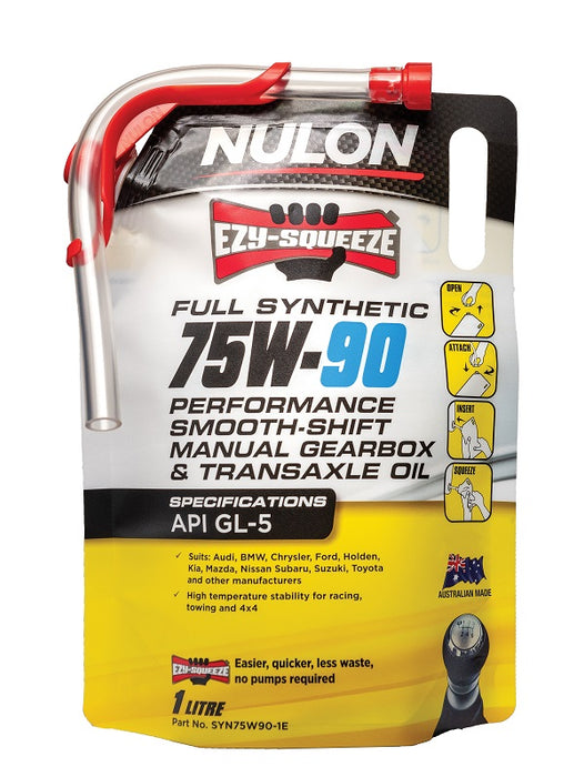 Nulon Full Synthetic 75W-90 Performance Smooth Shift Manual Gearbox and Transaxle Oil - 1 Litre