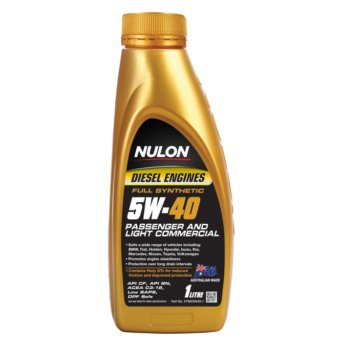 Nulon Full Synthetic 5W-40 Passenger & Light Commercial Diesel Engine Oil - 1 Litre
