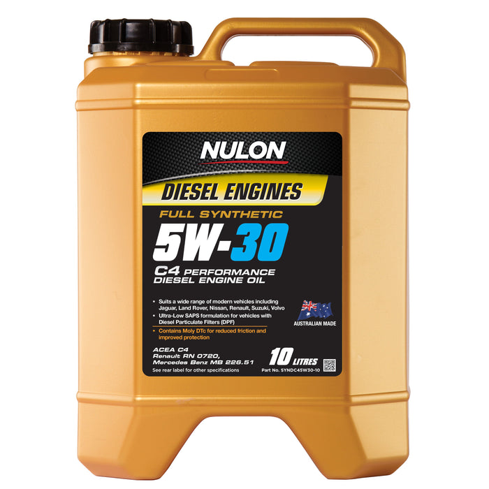 Nulon Full Synthetic 5W-30 C4 Performance Diesel Engine Oil - 10 Litre