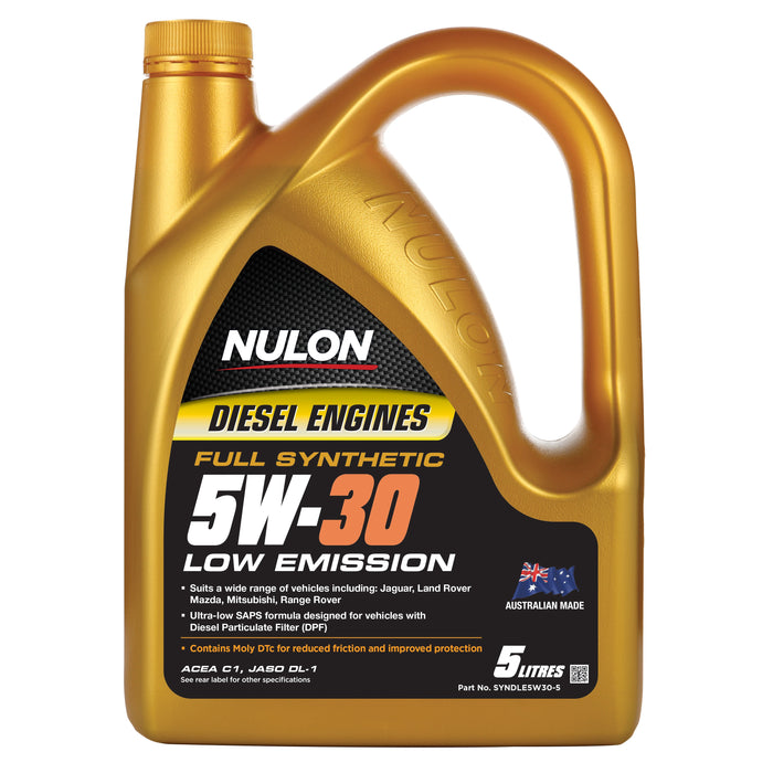Nulon Full Synthetic 5W-30 Low Emission Diesel Engine Oil - 5 Litre
