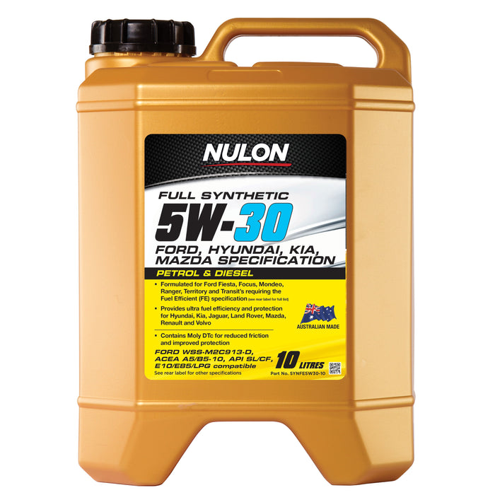 Nulon Full Synthetic 5W-30 Ford, Hyundai, Kia, Mazda Specification Engine Oil - 10 Litre