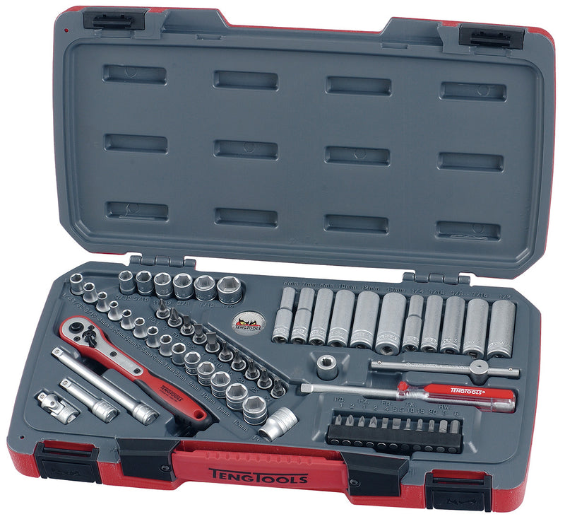 Teng Tools 60 Piece 1/4" Drive Socket Set - T1460