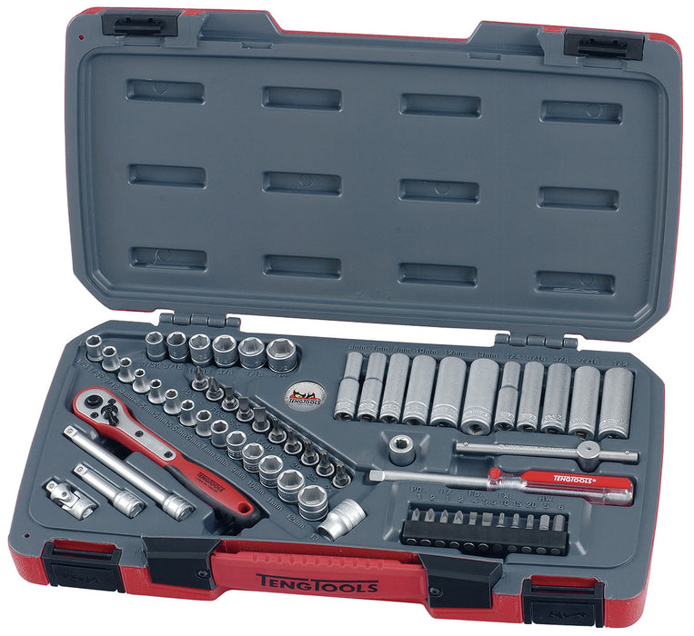 Teng Tools 60 Piece 1/4" Drive Socket Set - T1460