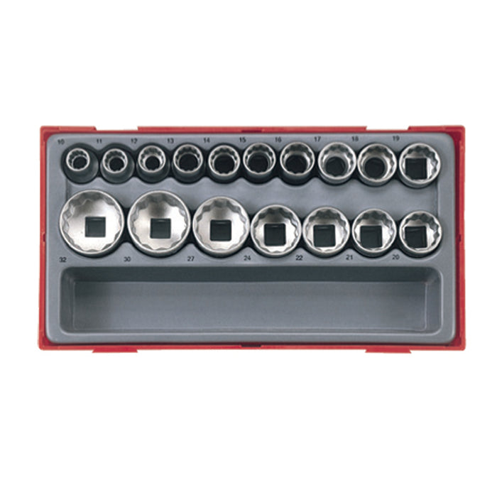 Teng Tools 17 Piece 1/2" Drive Metric Socket Set TC-Tray - TT1217 - A1 Autoparts Niddrie