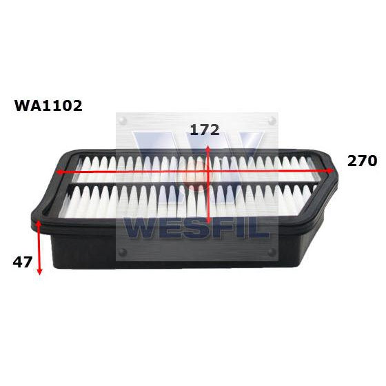 Wesfil Air Filter - WA1102 (A1455)