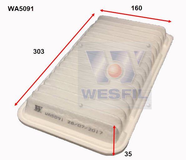 Wesfil Air Filter - WA5091 (A1834)