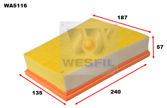 Wesfil Air Filter - WA5116 (A1702)
