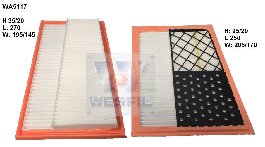 Wesfil Air Filter - WA5117 (A1867)