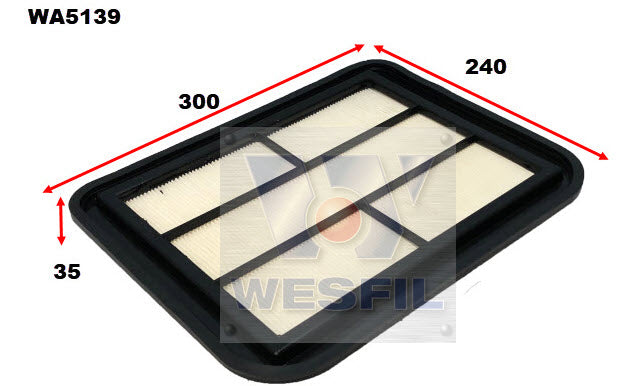 Wesfil Air Filter - WA5139 (A1553)