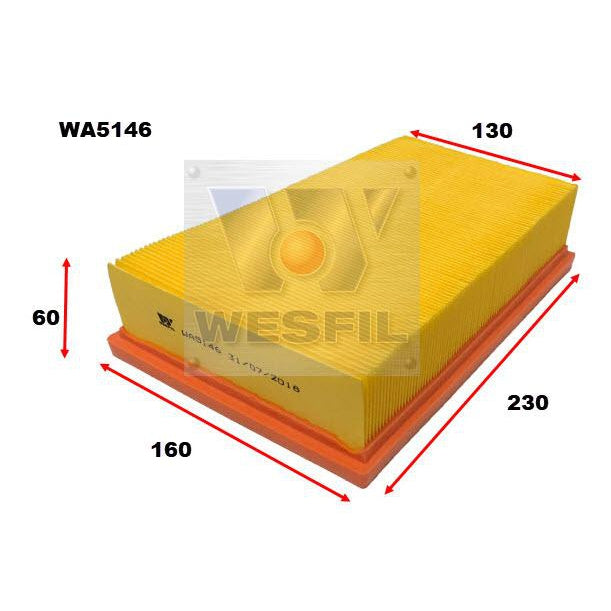 Wesfil Air Filter - WA5146 (A1619)