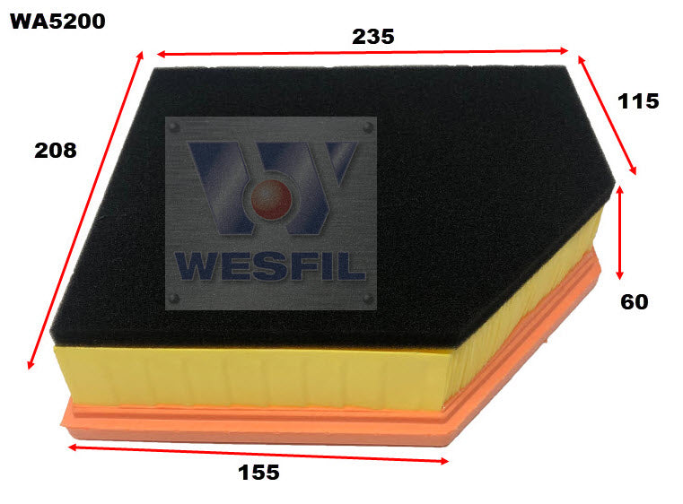 Wesfil Air Filter - WA5200 (A1813)