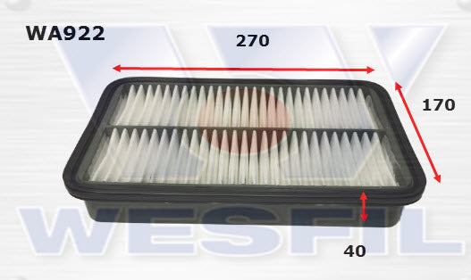Wesfil Air Filter - WA922 (A1268)