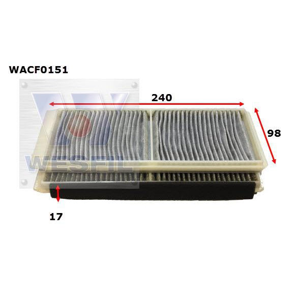 Wesfil Cabin/Pollen Air Filter - WACF0151 - RCA246P