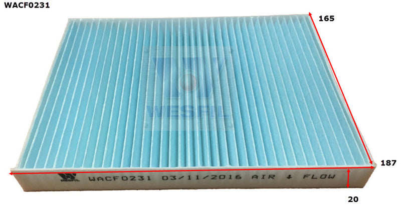 Wesfil Cabin/Pollen Air Filter - WACF0231 - RCA307P