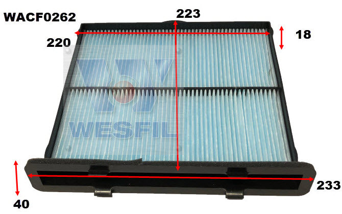 Wesfil Cabin/Pollen Air Filter - WACF0262 - RCA411P
