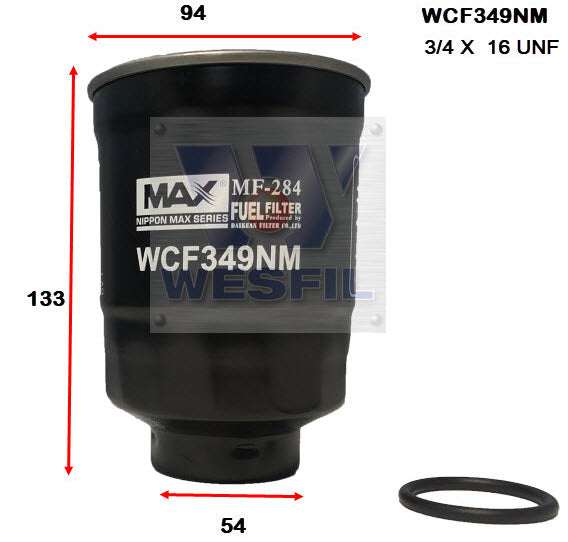 Wesfil Diesel Fuel Filter - WCF349NM (Z1000)