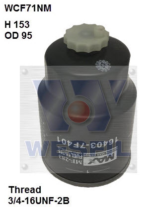 Wesfil Diesel Fuel Filter - WCF71NM (Z640 / Z686)