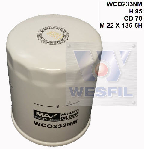 Wesfil Oil Filter - WCO233NM