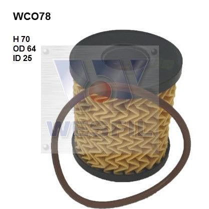 Wesfil Oil Filter - WCO78 (R2654P / R2663P)