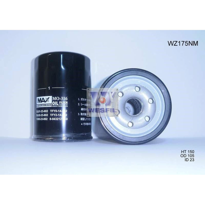 Wesfil Oil Filter - WZ175NM (Z175 / Z419)