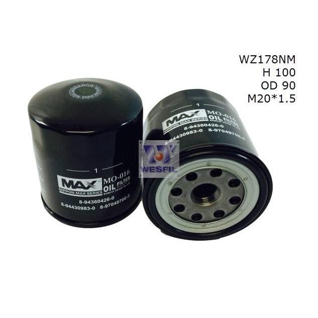 Wesfil Oil Filter - WZ178NM (Z178A)