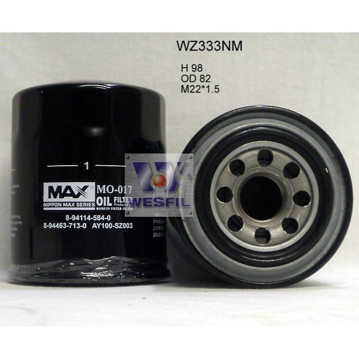 Wesfil Oil Filter - WZ333NM (Z333)
