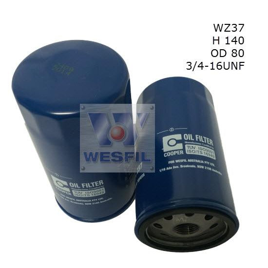 Wesfil Oil Filter - WZ37 (Z37)