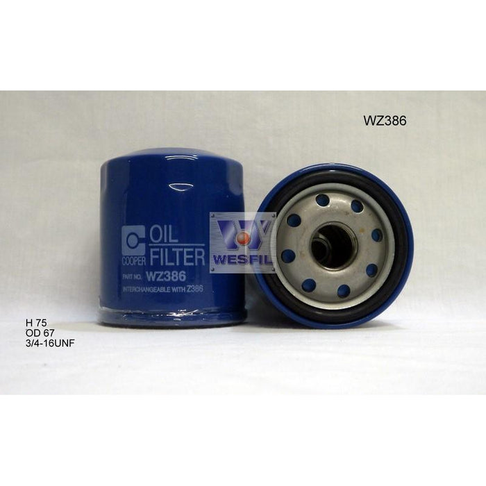 Wesfil Oil Filter - WZ386 (Z386)