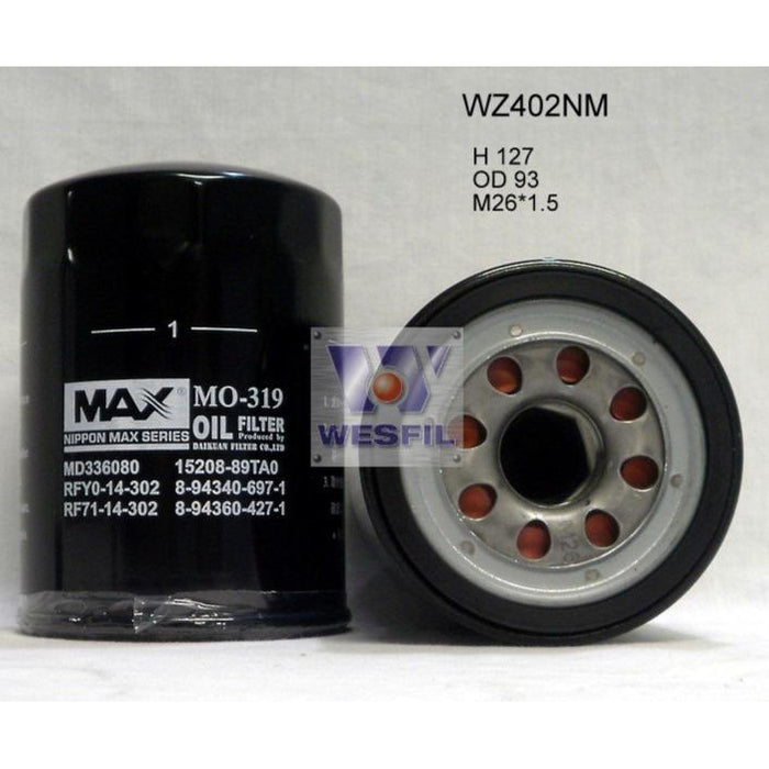 Wesfil Oil Filter - WZ402NM (Z402)