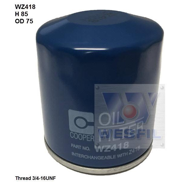 Wesfil Oil Filter - WZ418 (Z418)