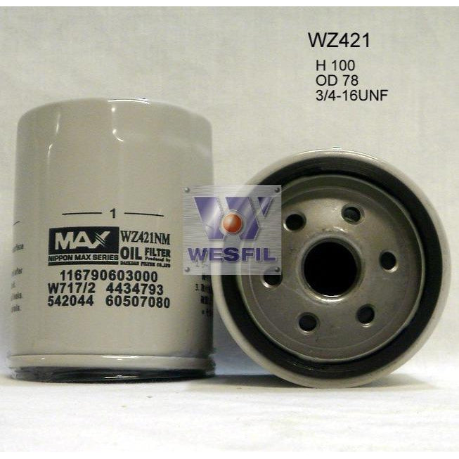 Wesfil Oil Filter - WZ421 (Z421)