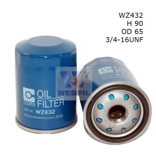 Wesfil Oil Filter WZ432 (Z432) — A1 Autoparts Niddrie