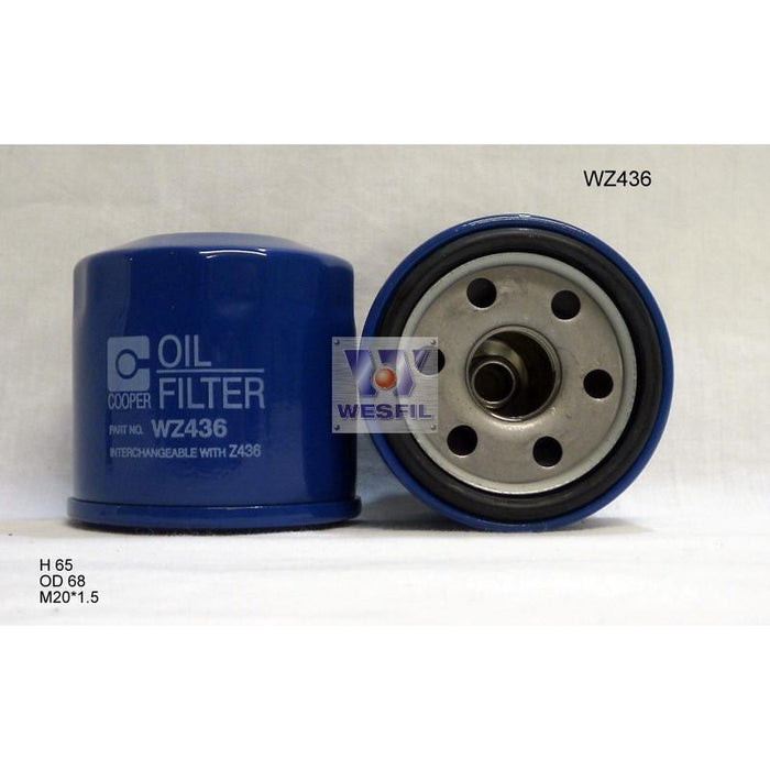 Wesfil Oil Filter WZ436 (Z436) Ford, Honda, Kia, Mitsubishi, Nissa