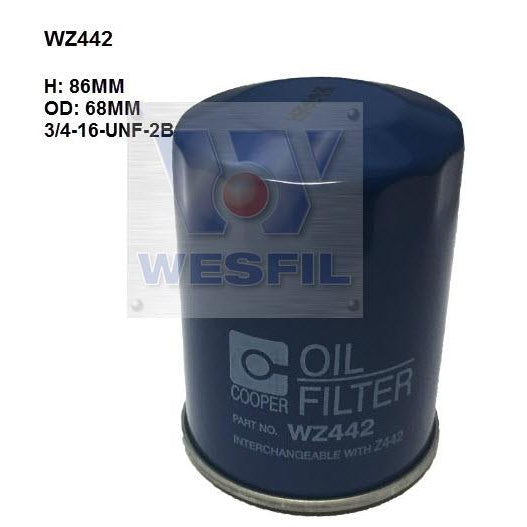 Wesfil Oil Filter - WZ442 (Z442)