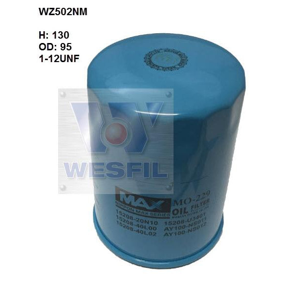 Wesfil Oil Filter - WZ502NM (Z416)
