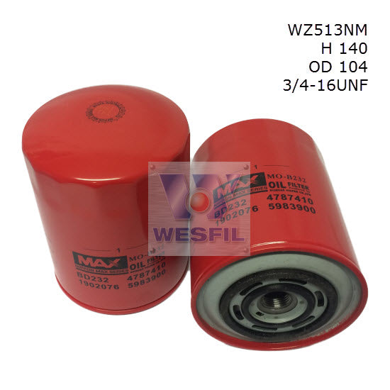 Wesfil Oil Filter - WZ513NM (Z513)