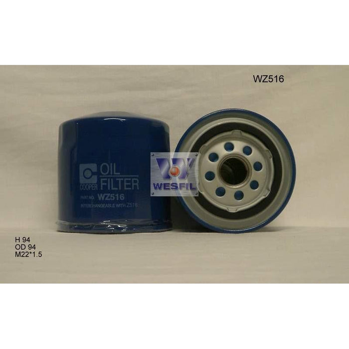 Wesfil Oil Filter - WZ516 (Z516) - Chrysler, Dodge, Ford, Mazda