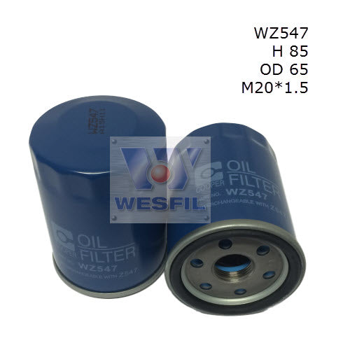Wesfil Oil Filter - WZ547 (Z547) - Honda, Nissan