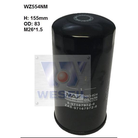 Wesfil Oil Filter - WZ554NM (Z554 / Z600)
