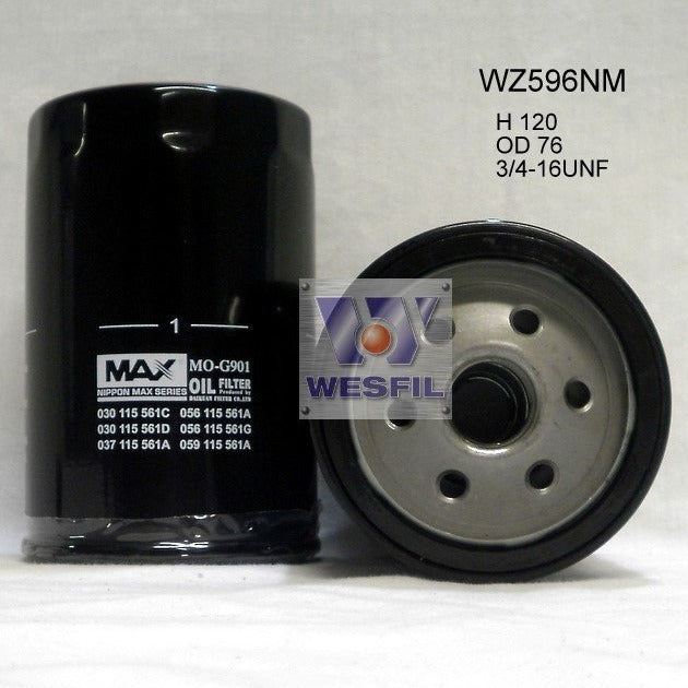 Wesfil Oil Filter - WZ596NM (Z596)
